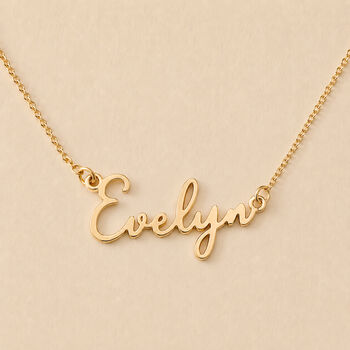 Personalised Name Necklace, Cursive Script In Gold Or Sterling Silver, 4 of 12
