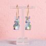 Purple Or Pink Rabbit Earrings, Easter Gift, thumbnail 7 of 7