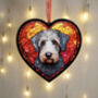Bedlington Terrier Stained Glass Effect Heart Suncatcher, thumbnail 3 of 6