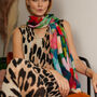 Painterly Bloom Printed Scarf, thumbnail 4 of 8