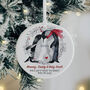 Personalised Bump's First Christmas Ceramic Penguin Bauble, thumbnail 1 of 2