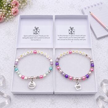 Personalised Thank You Teacher Gift Sports Coach Bracelet Inc Free Gift Box And Message, 4 of 12