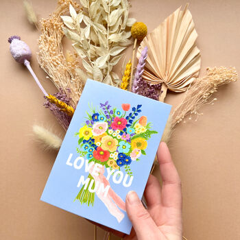 Flower Bunch Love You Mum Mother's Day Greeting Card, 5 of 8