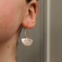 Mother Of Pearl Bridal Art Deco Scallop Earrings, thumbnail 6 of 11