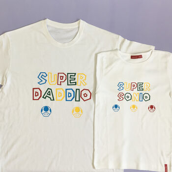 Personalised Super Daddio Family T Shirt Set, 3 of 10