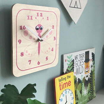Children's Wooden Wobbly Eyed Animal Clocks, 8 of 11