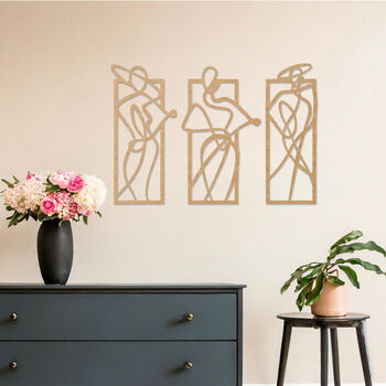 Contemporary Wooden Line Art Sculpture Gift Set For Any Room Office, 7 of 9