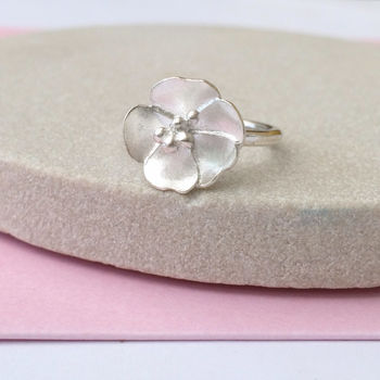 Sterling Silver Buttercup Flower Ring, 11 of 12