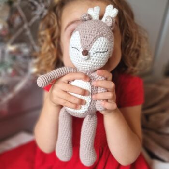 Snuggly And Soft Handmade Crochet Reindeer, 3 of 6