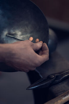 22nd Anniversary Gift, Artisan Made Copper And Iron Decorative Button Bowl, 6 of 8