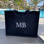 Personalised Large Square Jute Beach Shopper Tote Bag, thumbnail 3 of 8