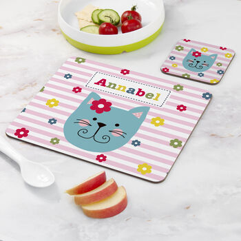 Personalised Girl's Coaster And Placemat Set, 6 of 12