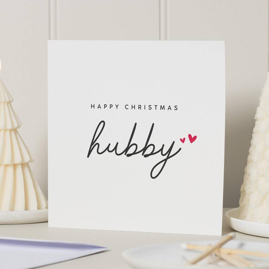 Personalised Husband Hubby Christmas Card For Him, 1 of 7