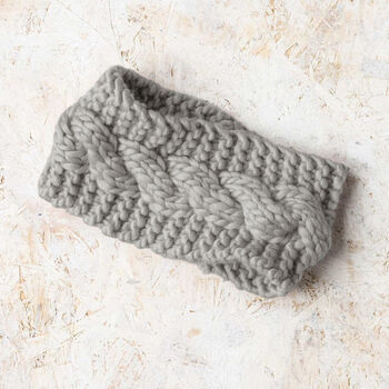 Cable Mittens And Headband Intermediate Knitting Kit, 5 of 7