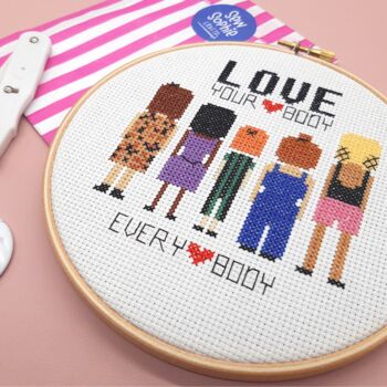 'Love Your Body' Cross Stitch Kit, 2 of 9