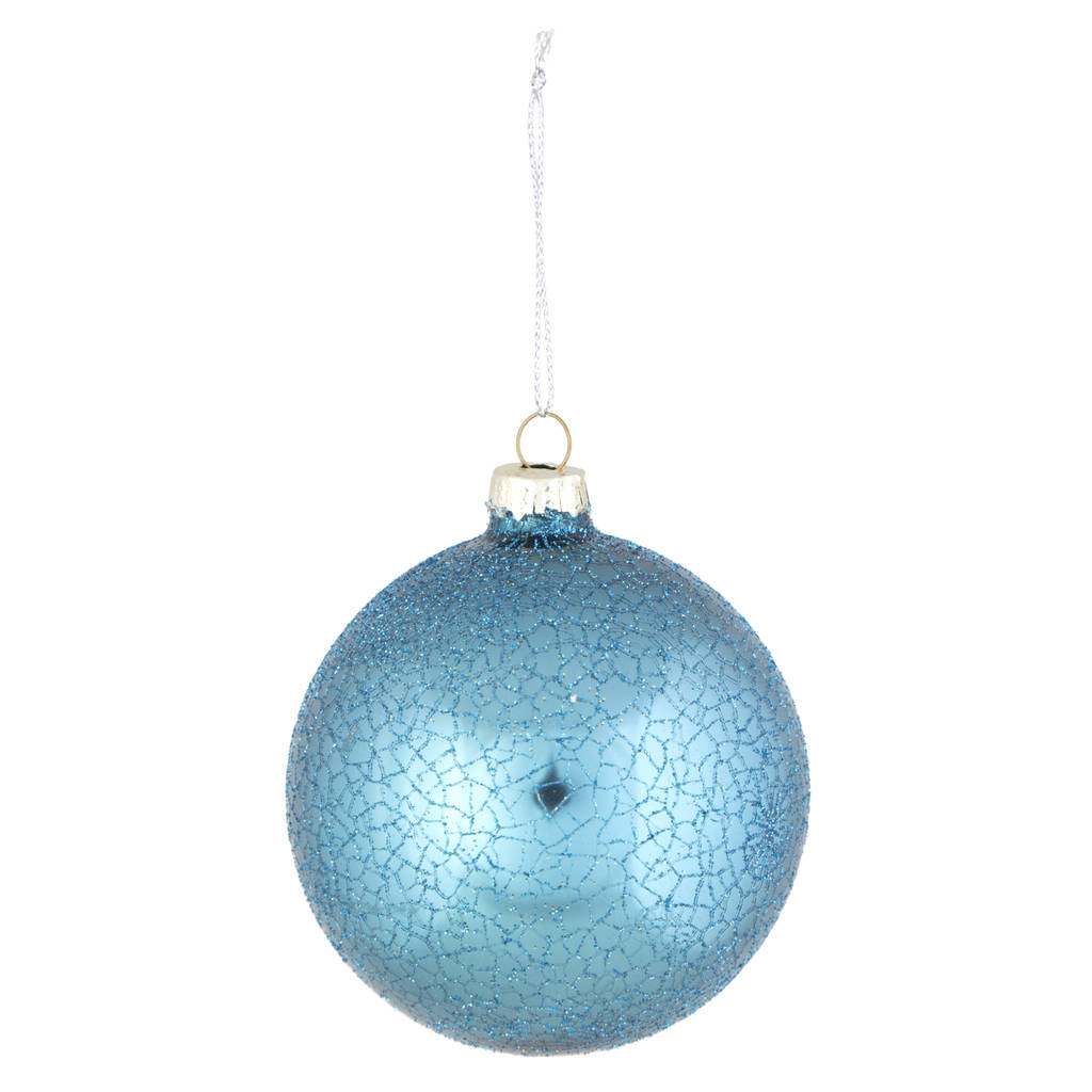 turquoise crackle glass bauble by the christmas home ...