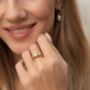 Two Ct Round Moissanite Three Stone Engagement Ring, thumbnail 9 of 9