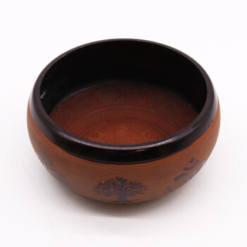 Earth Powder Singing Bowl Clay Om Buddha 16cm, 3 of 3