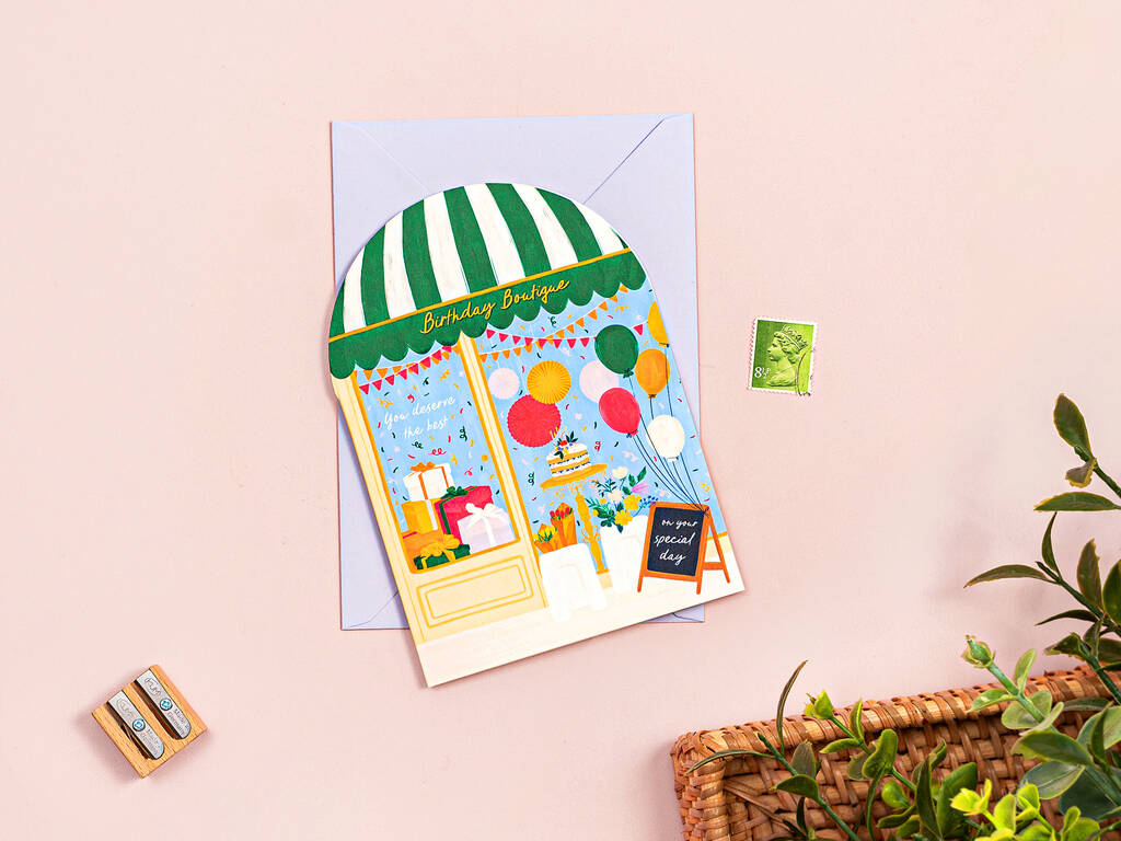 Birthday Boutique Shop Front Card, 1 of 5