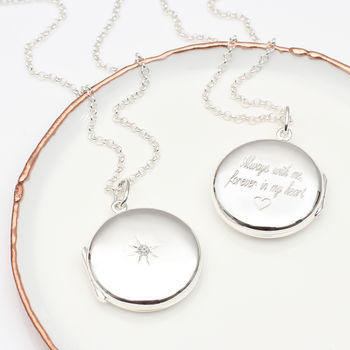 Personalised Sterling Silver Large Disc Photo Locket, 3 of 8