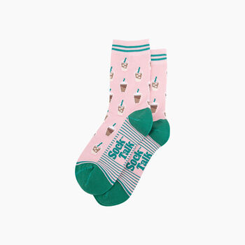 Iced Coffee Bamboo Socks In Pink, 3 of 4