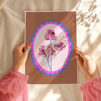 Sweet Pea Art Print Truffle, 5 of 5