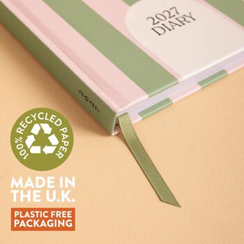 2027 Diary | A5 Hardcover Week To View | Sage Stripe, 5 of 10