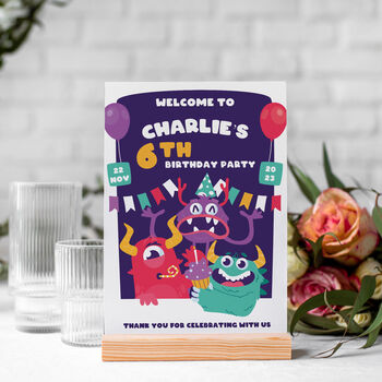 Monsters Kids Birthday Party Selfie Frame And Sign, 5 of 6