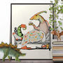 Parasaurolophus Dinosaur Bedroom Poster, thumbnail 1 of 5