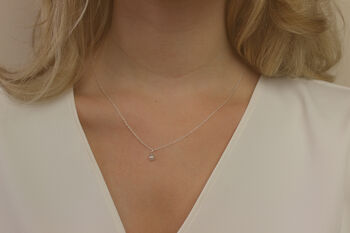 Silver Single Real Seed Pearl Necklace, 2 of 3
