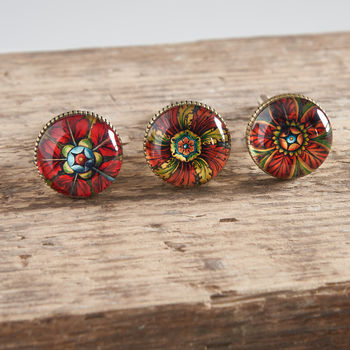 Set Of Three 'Bahia' Brass And Glass Knobs, 2 of 2