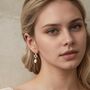 Art Deco Green Freshwater Pearl Earrings, thumbnail 2 of 7