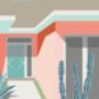 Palm Springs Pink Mid Century Modern House Print, thumbnail 4 of 4