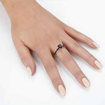 Emerald Cut Crocodile Ring Silver, 4 of 5
