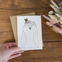 Illustrated Penguin Greeting Card With Floral Crown, thumbnail 3 of 4