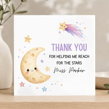 Teacher Thank You Card, Moon Key Worker Appreciation End Of Term Gift, 3 of 3