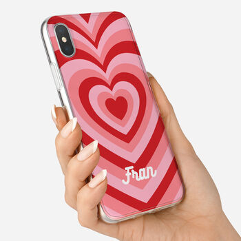 Personalised Heart Design Name Clear Phone Case, 5 of 5