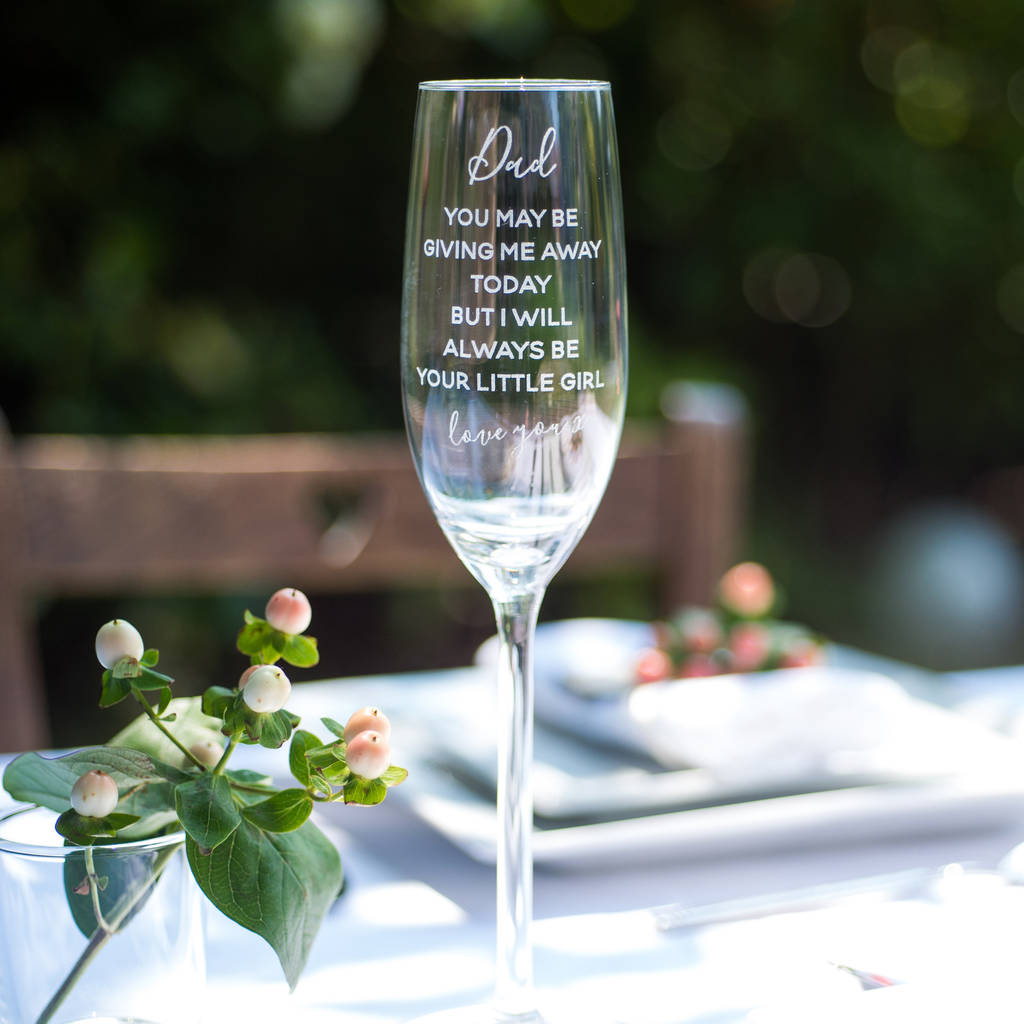 dad wedding champagne glass by oh so cherished