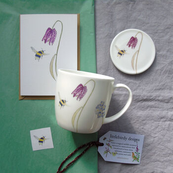 Spring Flower And Bee Mug And Coaster Gift Set, 2 of 5