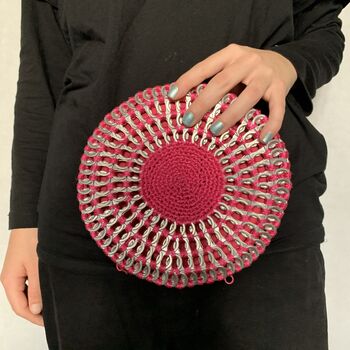 Circular Fashion Daisy Chain Crochet Ring Pulls Bag, 11 of 12