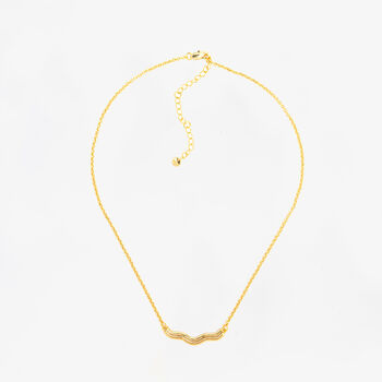 Nami 18 K Gold Plated Wave Necklace, 3 of 5