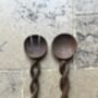 Vintage Handcarved Wooden Salad Servers, thumbnail 6 of 6