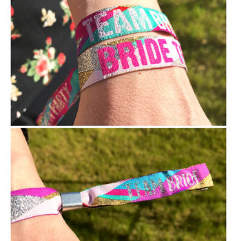 Team Bride Multicoloured Hen Party Wristbands, 7 of 10