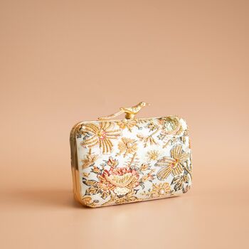 Elisa Floral Embroidered Clutch, 2 of 4