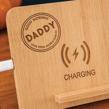 Personalised Good Morning Phone Charging Stand, 2 of 3