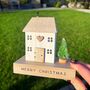 Merry Christmas Wooden House Block, thumbnail 1 of 4