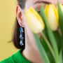 Bluebell Dangly Earrings, Spring Floral, Floral Wedding, thumbnail 3 of 7