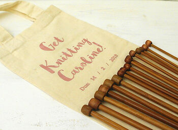 Personalised Knitting Needles Pregnancy Announcement, 8 of 8