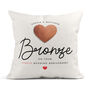 Personalised 8th Wedding Anniversary Cushion 'Bronze', thumbnail 1 of 3