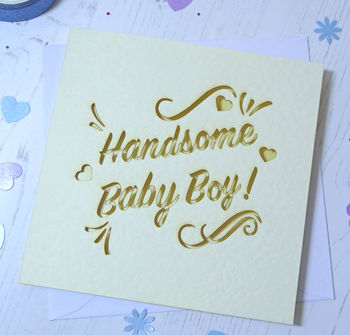 Baby Boy Laser Cut Card, 2 of 2